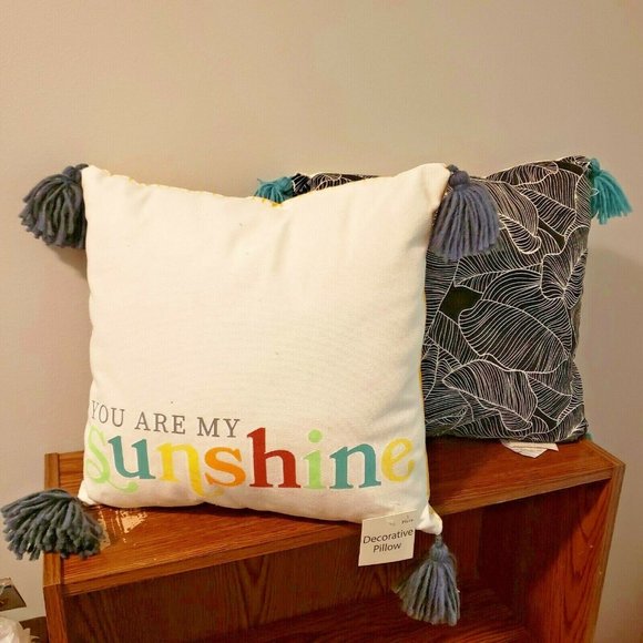 Other - NEW Pillow Set 14 x 14 You are my Sunshine & Leaf